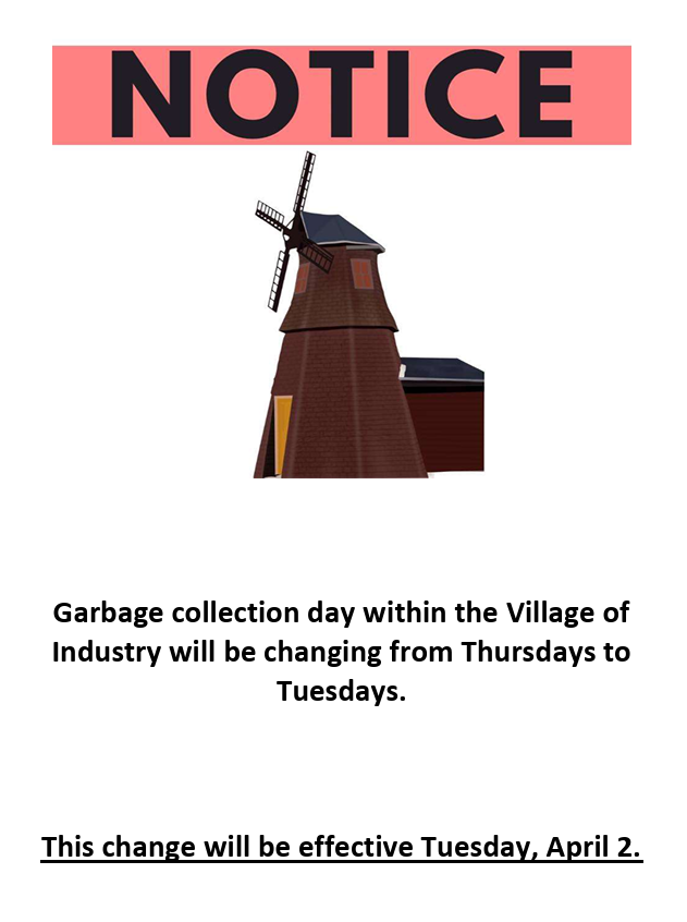 Change in garbage pick-up